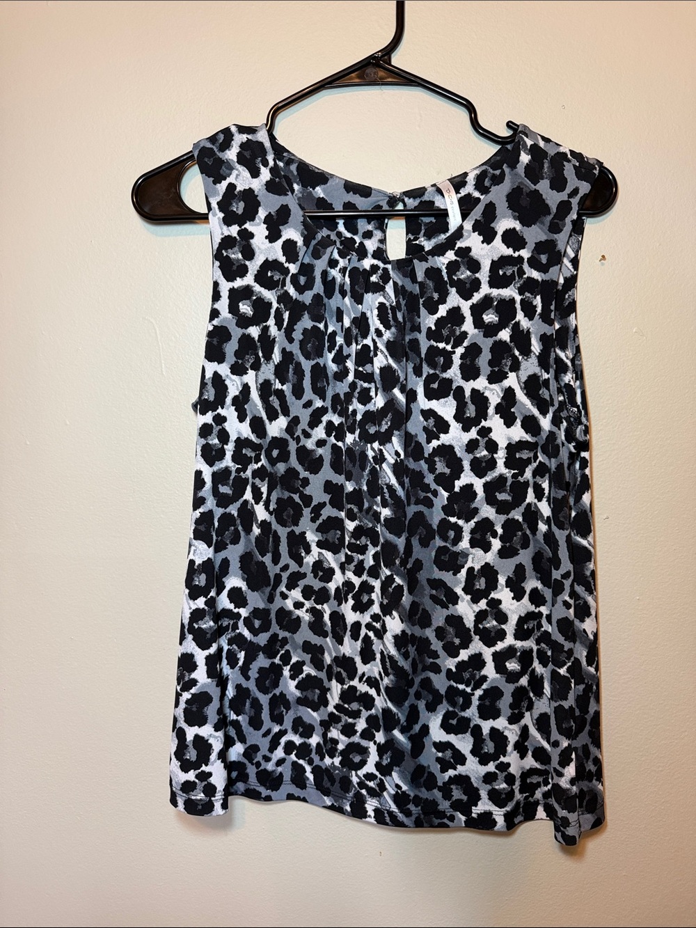 DNA couture Black & White Leopard-Print Sleeveless Camisole